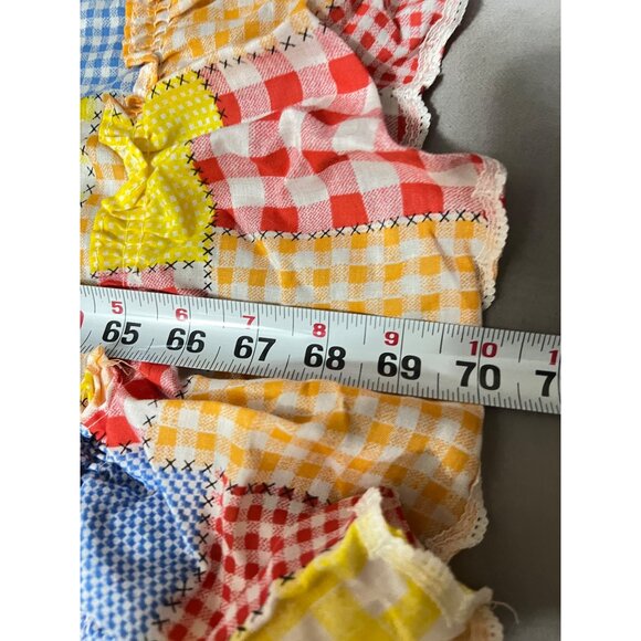 VTG Patchwork Twin Ruffle Bed Spread Cover Sham Round Table Cloth - Picture 5 of 7